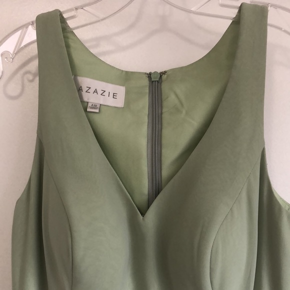 Azazie dusty sage bridesmaid dress - Picture 3 of 6